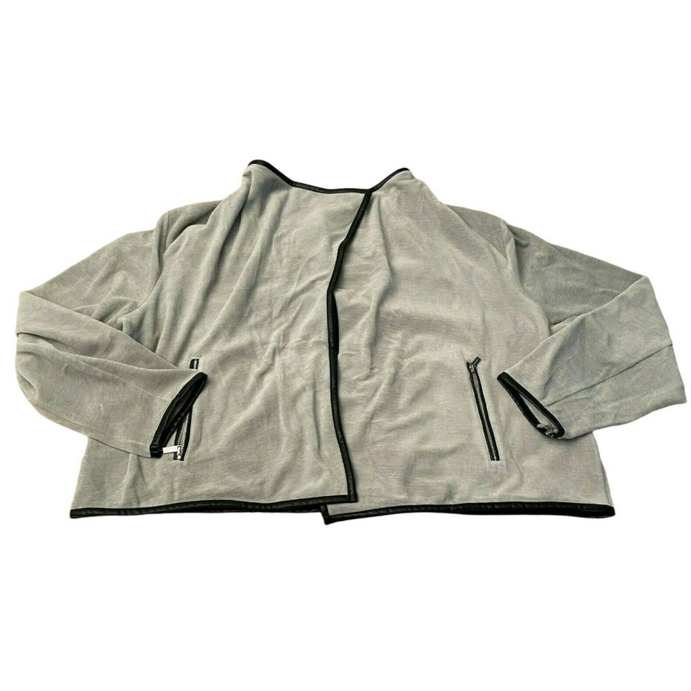 Calvin Klein Women's Gray Cardigan Long Sleeve Pockets Size 1X